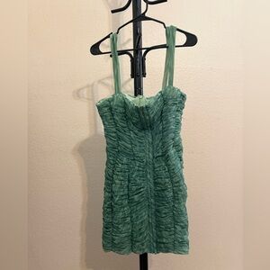 House of CB Sage Green Ruched Mini Dress